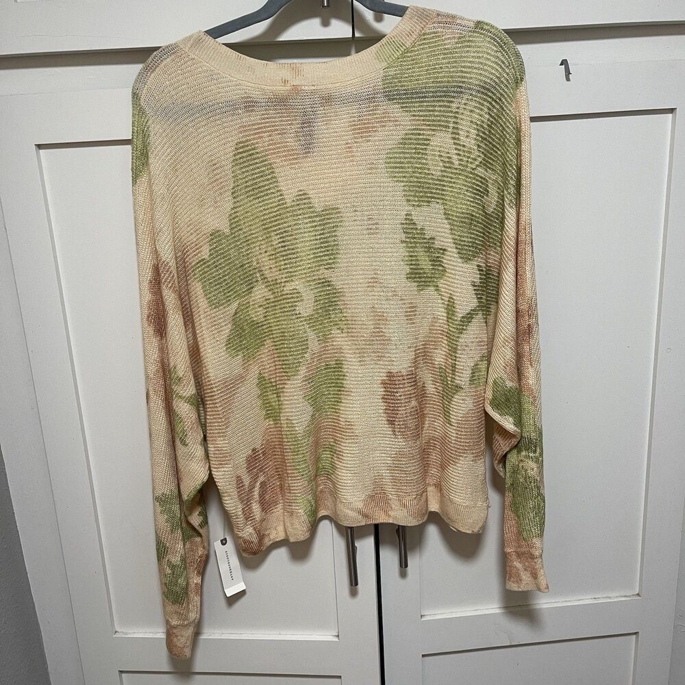 Anthropologie Printed-Linen Pullover Sweater Size L NWT - Picture 7 of 8